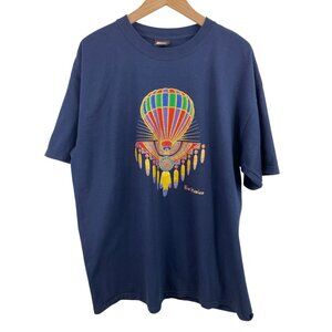 Vintage Sportex Mens XL New Mexico Hot Air Balloon T-Shirt 100% Cotton Navy Blue